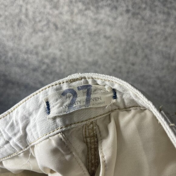 27 High Waisted Pants Womens 17 White Tapered Seam Front Double Button Zip Fly - Picture 9 of 10